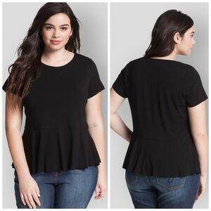 EUC Vince Camuto Black Peplum Blouse